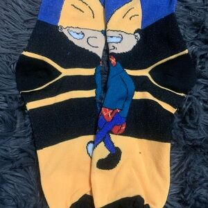 Cartoon Character Men's Socks - Black and Yellow